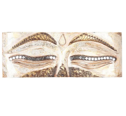 Painel em Madeira com Olhos de Buda (50cm)