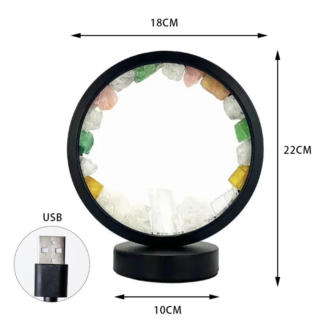 Luminária de Mesa Portal com Pedras Naturais (20cm)