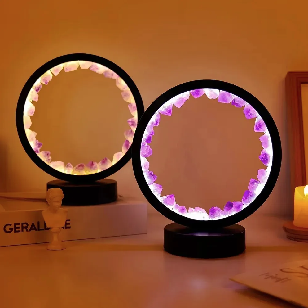 Luminária de Mesa Portal com Pedras Naturais (20cm)