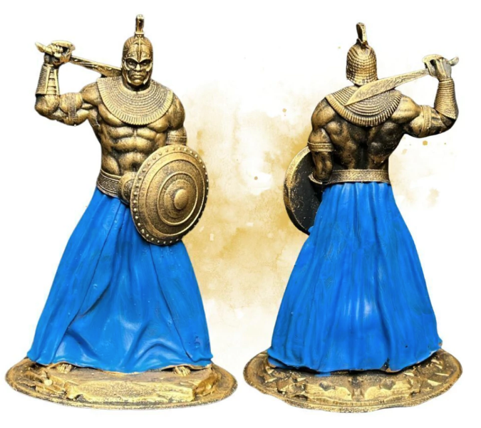 Estátua Orixá Ogum Guerreiro em Resina (11cm)