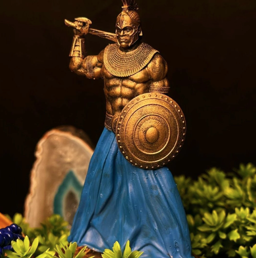 Estátua Orixá Ogum Guerreiro em Resina (11cm)