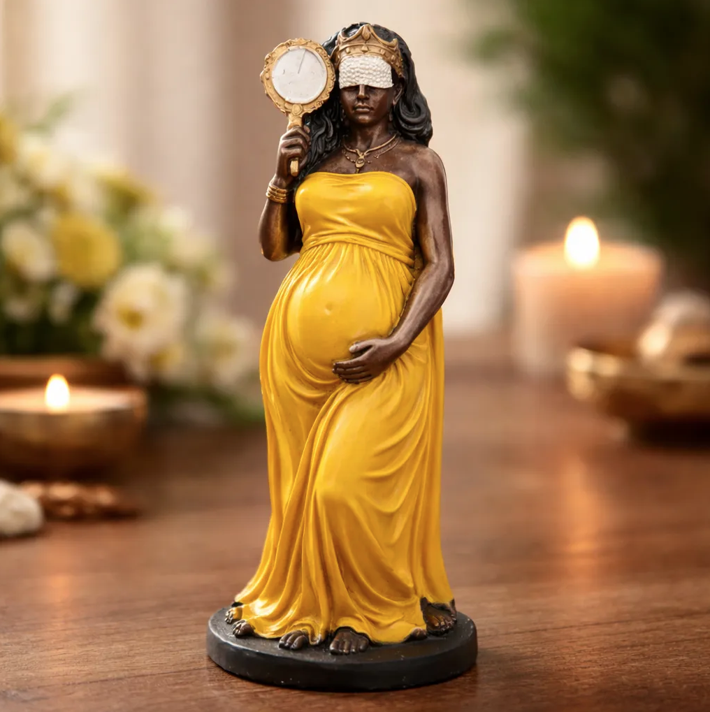 Estátua Orixá Oxum Gestante em Resina (15cm)