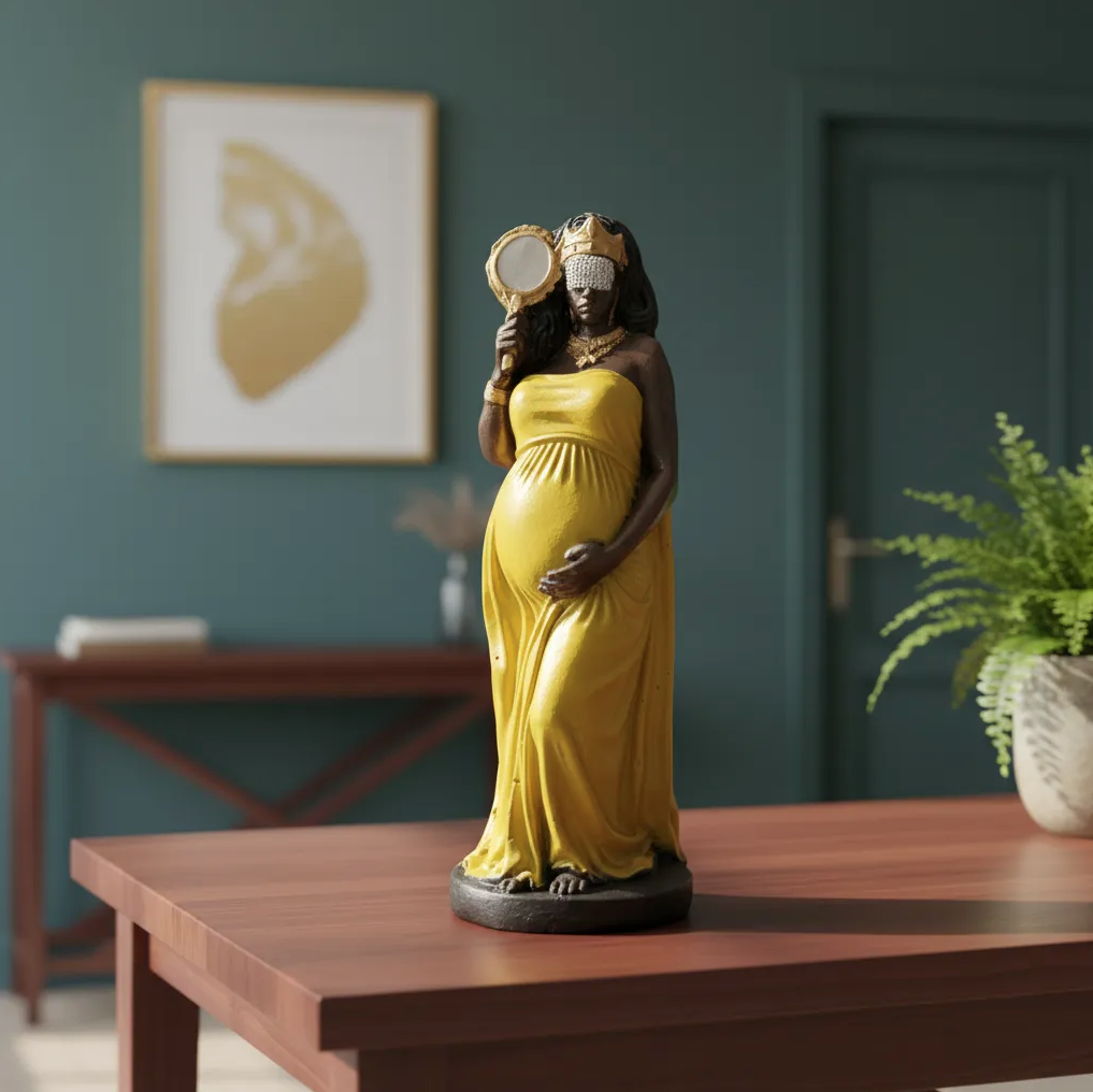 Estátua Orixá Oxum Gestante em Resina (15cm)
