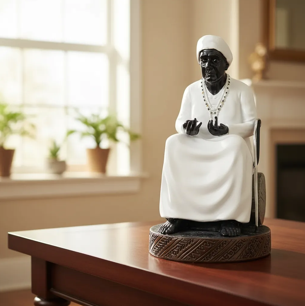 Estátua Preta Velha Premium em Resina (20cm)