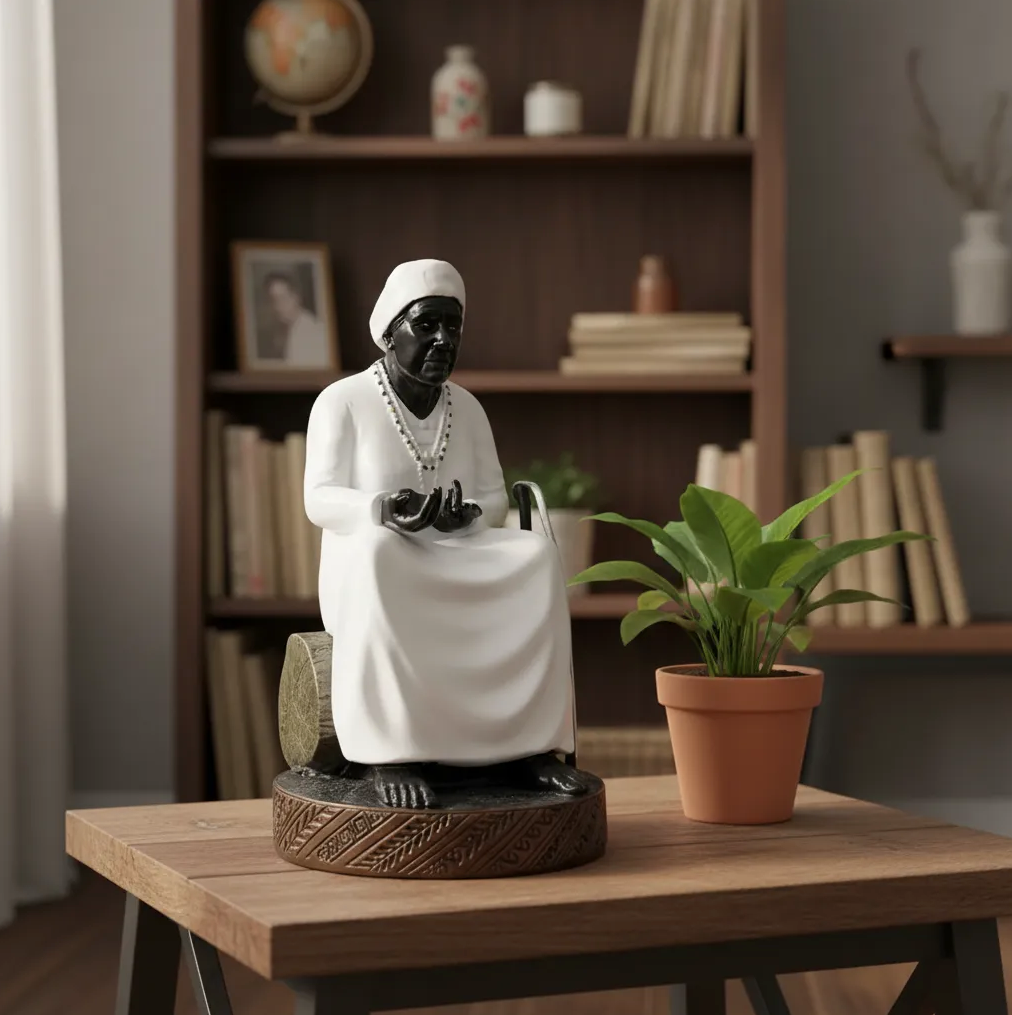 Estátua Preta Velha Premium em Resina (20cm)
