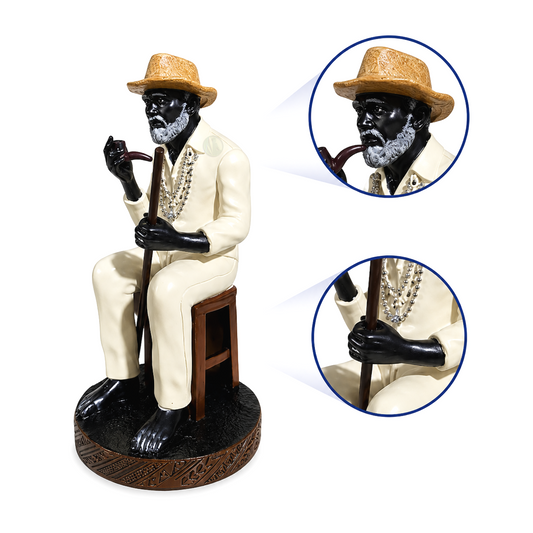 Estátua Preto Velho Premium em Resina (20cm)