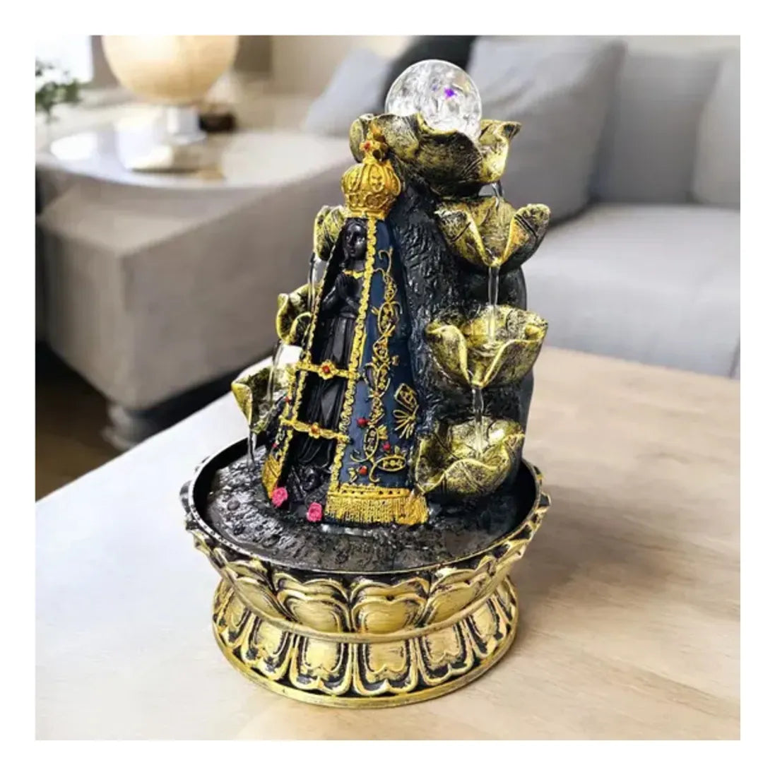 Fonte de Água Nossa Senhora Aparecida com 8 Quedas (30cm)