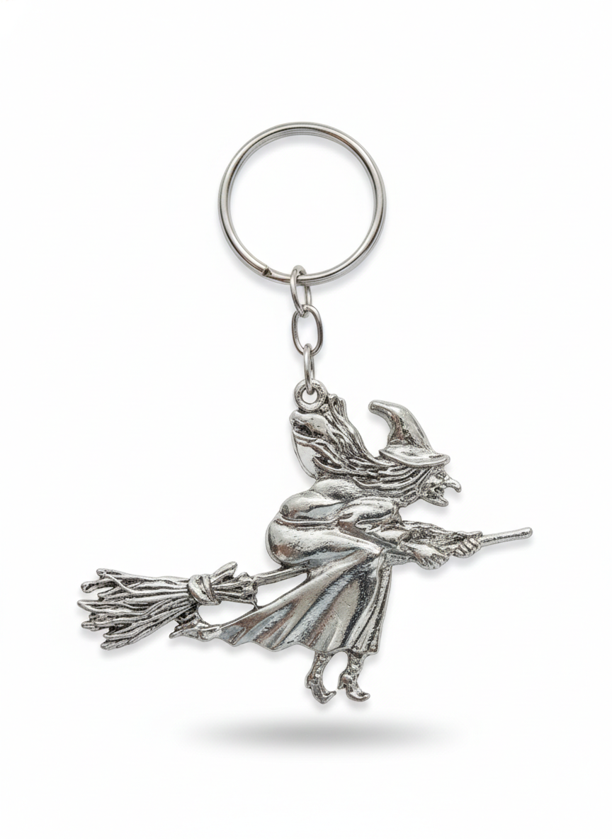 Chaveiro Bruxa na Vassoura com Argola (6cm)