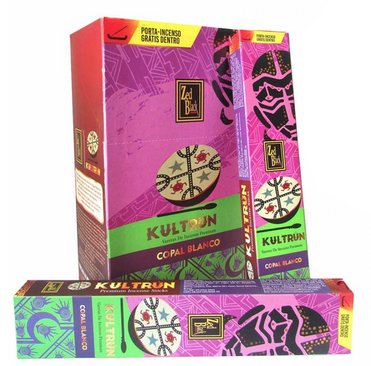 Incenso Premium Kultrún Copal Branco com Porta Incenso