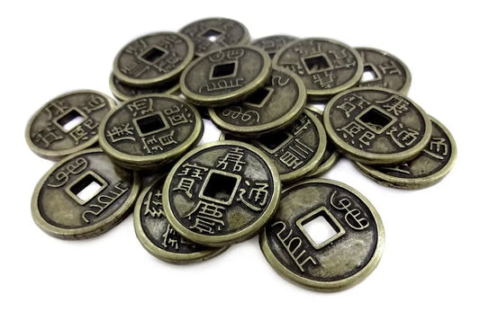 Kit com 10 Moedas Chinesas (Sorte e Riqueza)