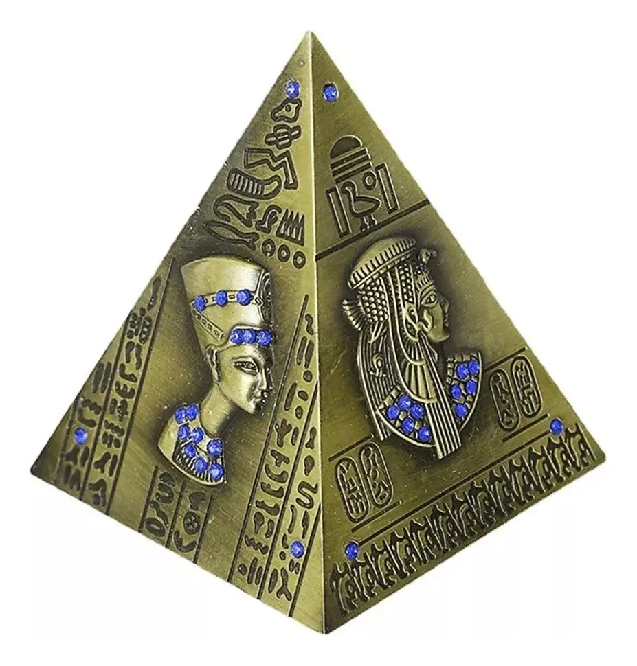 Cofre Pirâmide Egípcia em Metal (11cm)