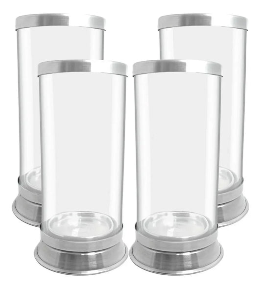 Kit com 4 Porta Vela de 7 dias em Vidro Transparente