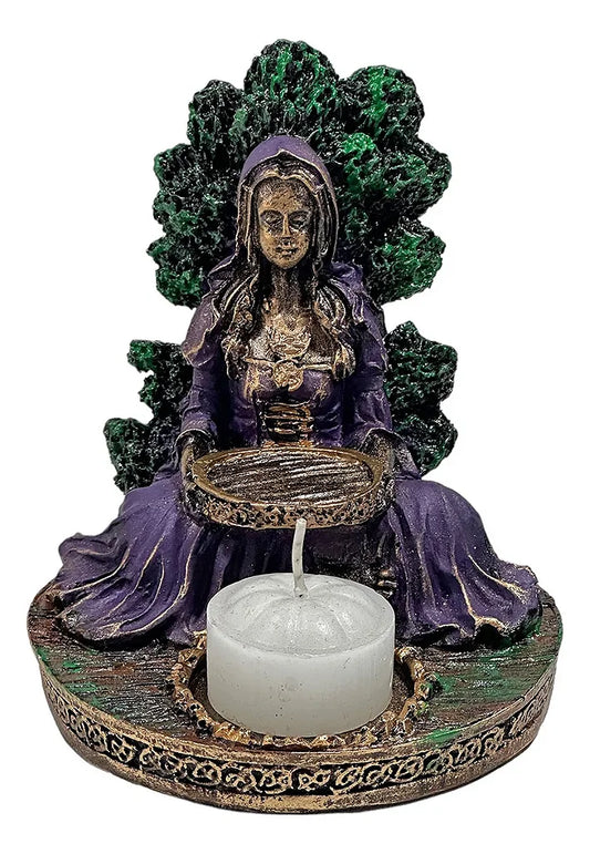 Incensário e Porta Velas Deusa Danu Senhora da Terra e da Água (Fertilidade)