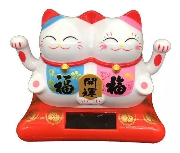 Casal Manekineko com Movimento (Felicidade)