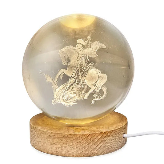 Luminária São Jorge com Esfera de Cristal (6cm)