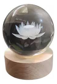 Luminária Flor de Lótus com Esfera de Cristal (6cm)