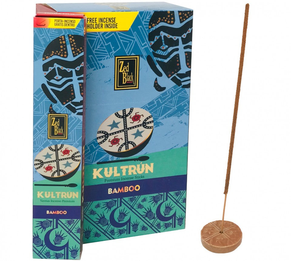 Incenso Premium Kultrún Bamboo com Porta Incenso
