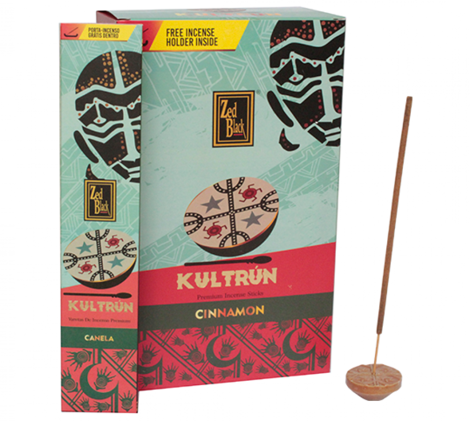 Incenso Premium Kultrún Canela com Porta Incenso