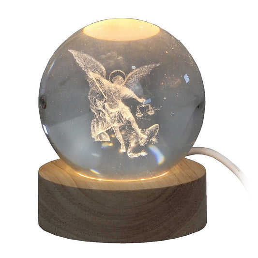 Luminária São Miguel Arcanjo com Esfera de Cristal (LED)