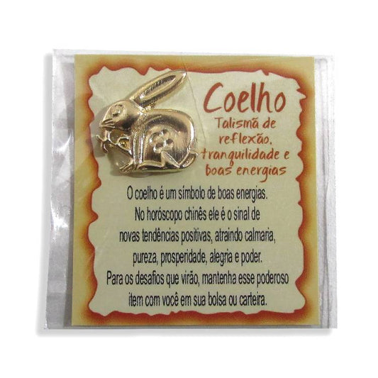 Mini Talismã da Sorte Coelho (Reflexão, Tranquilidade e Boas Energias)