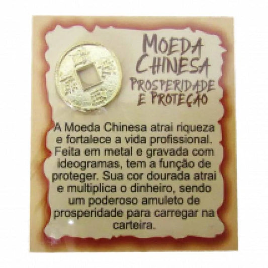 Mini Talismã da Sorte Moeda Chinesa (Prosperidade)
