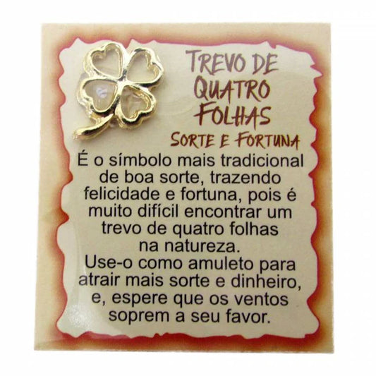 Mini Talismã da Sorte Trevo de 4 Folhas (Sorte e Fortuna)
