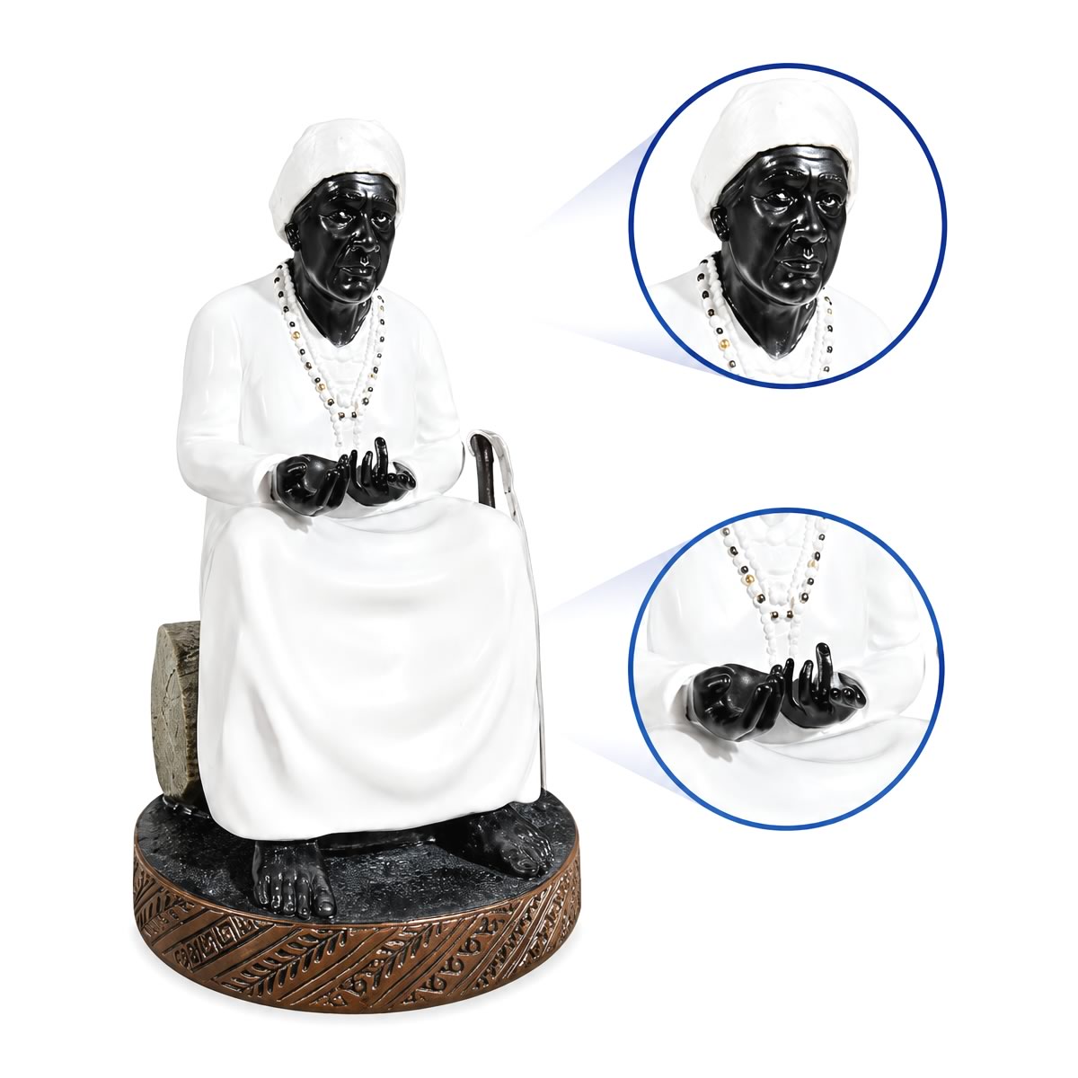 Estátua Preta Velha Premium em Resina (20cm)