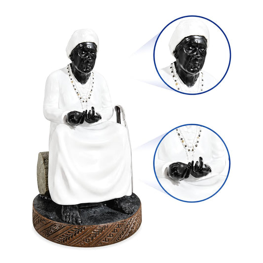 Estátua Preta Velha Premium em Resina (20cm)