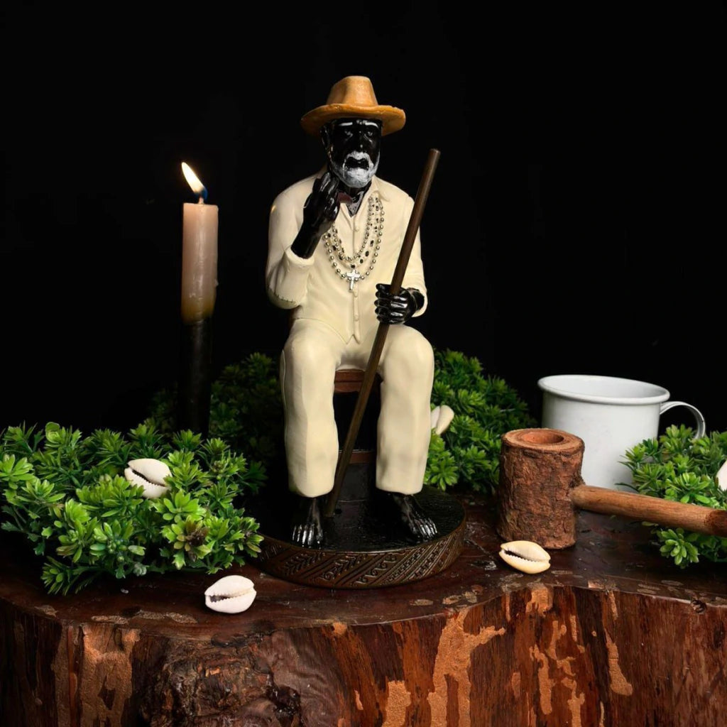 Estátua Preto Velho Premium em Resina (20cm)