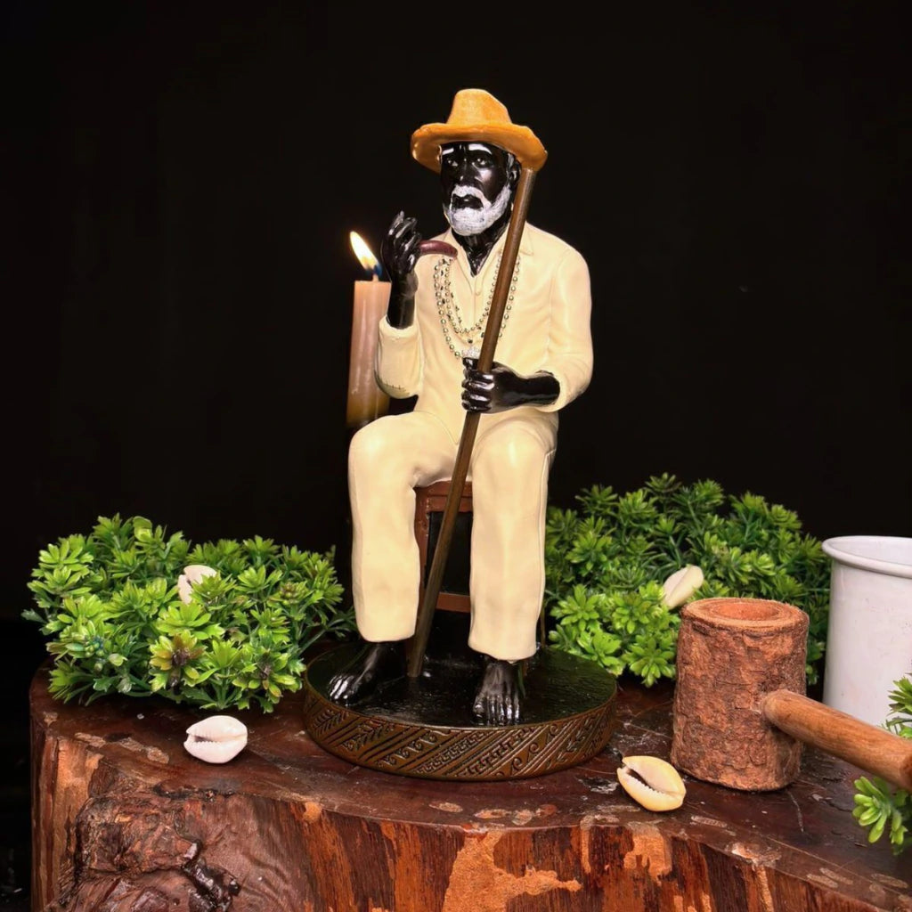 Estátua Preto Velho Premium em Resina (20cm)
