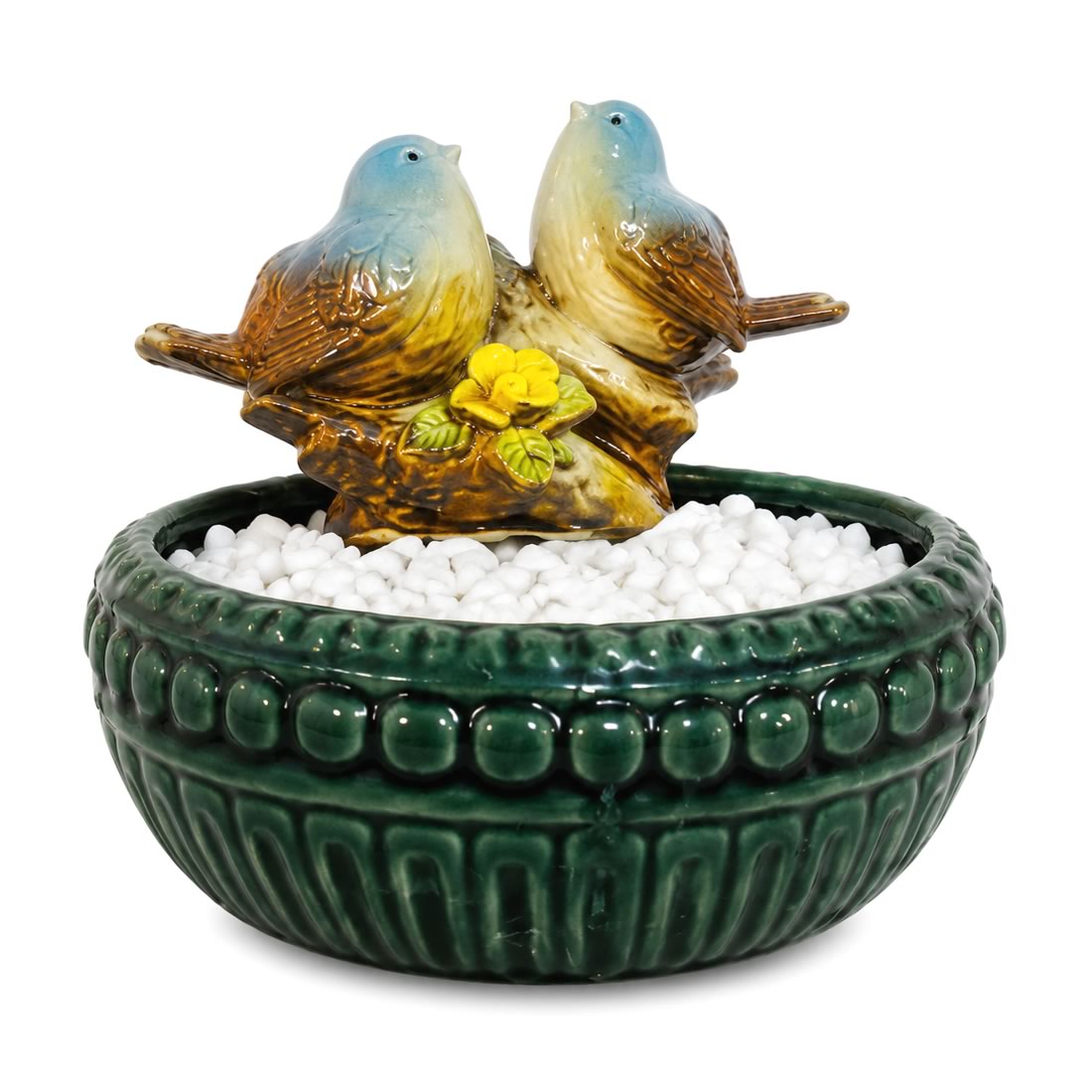 Fonte de Água em Cerâmica Clássica com Pássaros (22cm)