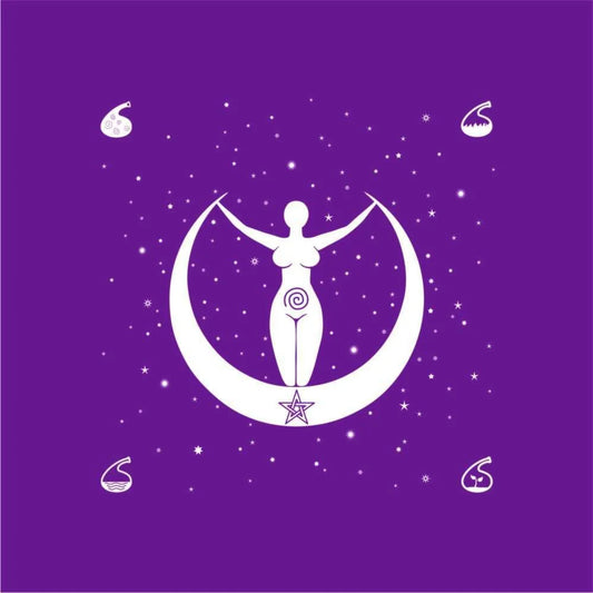 Toalha para Altar e Tarô Deusa Lua (Violeta)