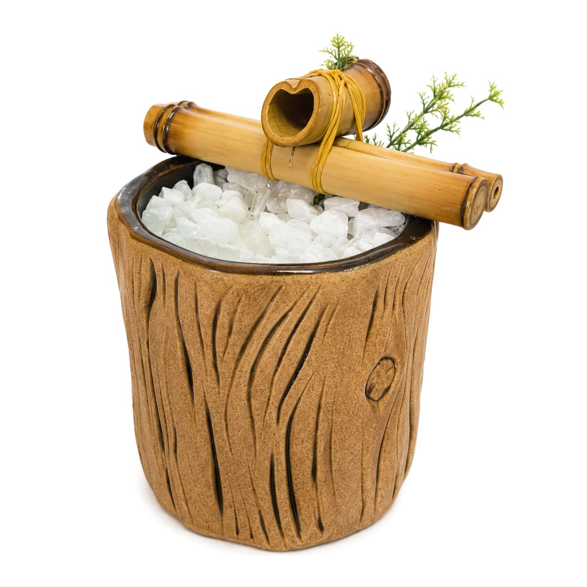 Fonte de Água em Cerâmica Tronco (17cm)