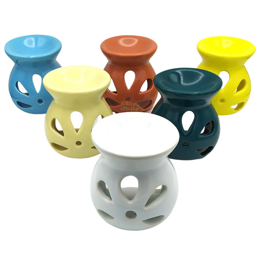 Aromatizador Rechaud Flor em Cerâmica (8cm)