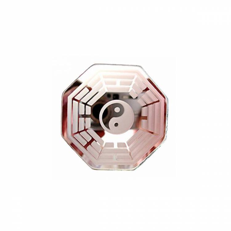 Baguá Espelhado Yin Yang Jateado (9,5cm)