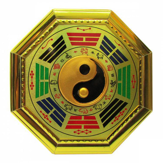 Baguá Feng Shui Dourado Grande (21cm)