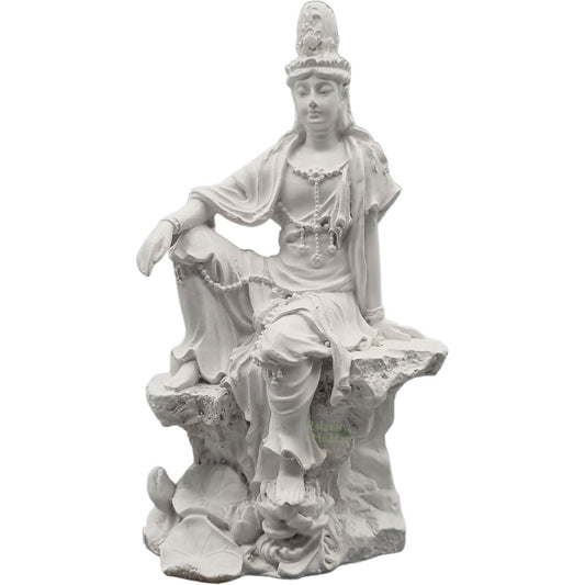 Estátua Deusa Kuan Yin Sentada (15cm)