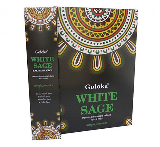 Incenso de Massala Indiano Goloka Sálvia Branca (White Sage)