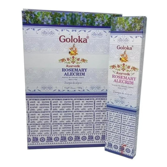 Incenso Goloka Massala Ayurvedic Rosemary Alecrim (Energia da Alegria)