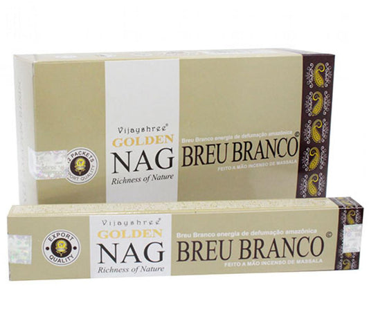 Incenso Indiano de Massala Golden Nag Breu Branco