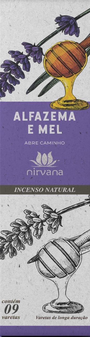 Incenso Natural Alfazema e Mel 100% Natural (9 Varetas)