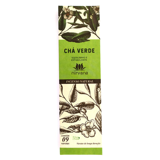 Incenso Natural Chá Verde 100% Natural (9 Varetas)