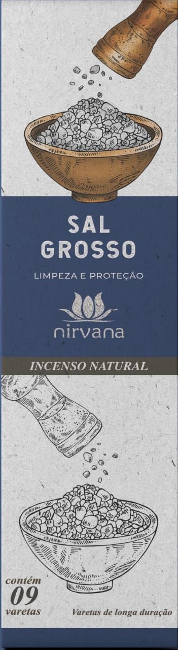Incenso Natural Sal Grosso 100% Natural (9 Varetas)