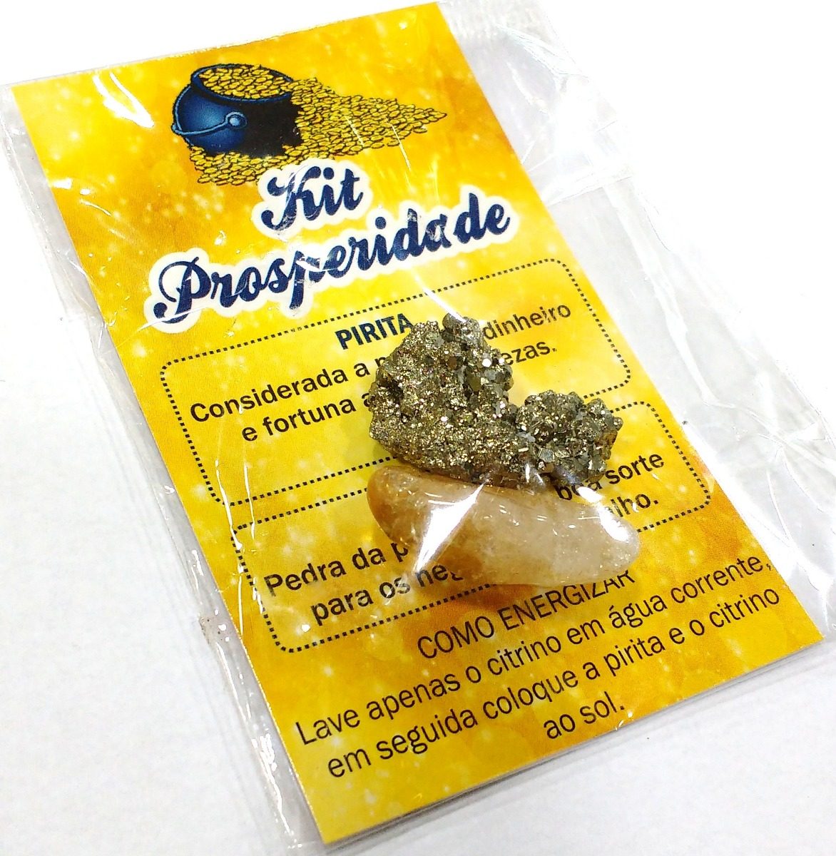 Kit da Prosperidade com Pedras Citrino e Pirita