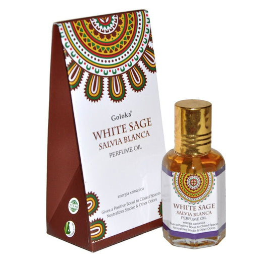 Perfume Indiano Goloka Sálvia Branca (10ml)
