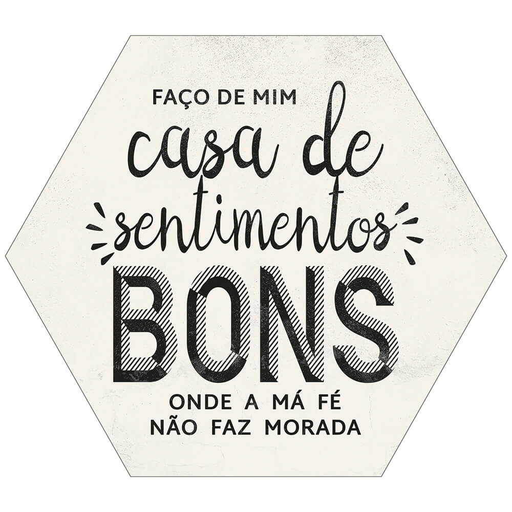 Placa Decorativa Bons Sentimentos (25x22cm)