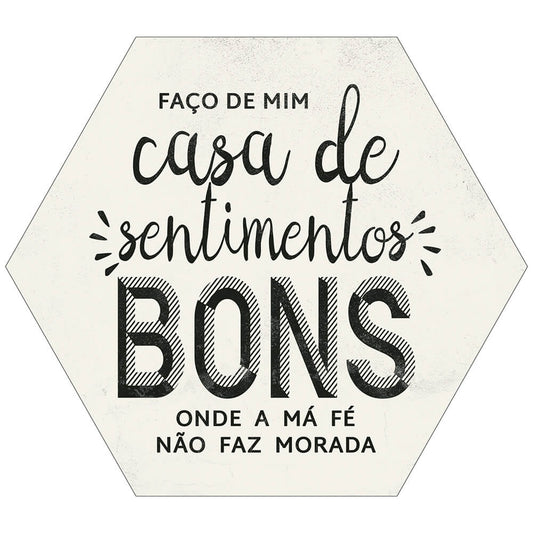 Placa Decorativa Bons Sentimentos (25x22cm)