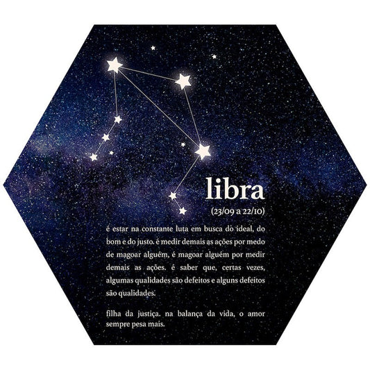 Placa Decorativa Signos: Libra (22x25cm)