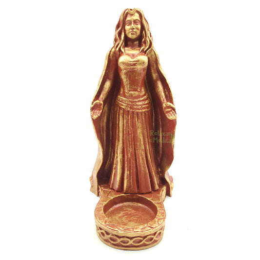 Porta Velas Rechaud com Deusa da Lua (18cm)