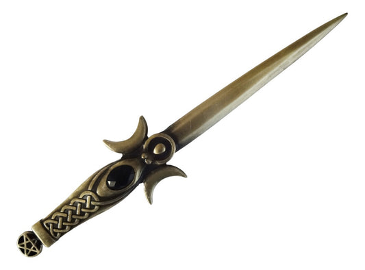 Punhal Athame Símbolo Triskle Triluna (19cm)